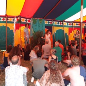Nicola holding a workshop at In2 the Wild Festival